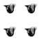 Service Caster 3'' Soft Rubber Wheel Swivel Bolt Hole Caster Set with Posi Lock Brakes, 4PK SCC-BH20S314-SRS-PLB-4 - alternate 1